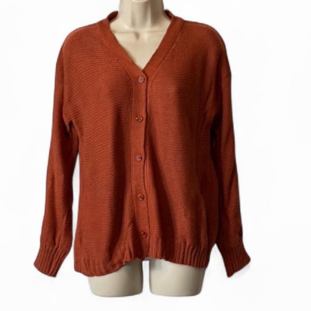 V Neck Button Up Cardigan Sweater